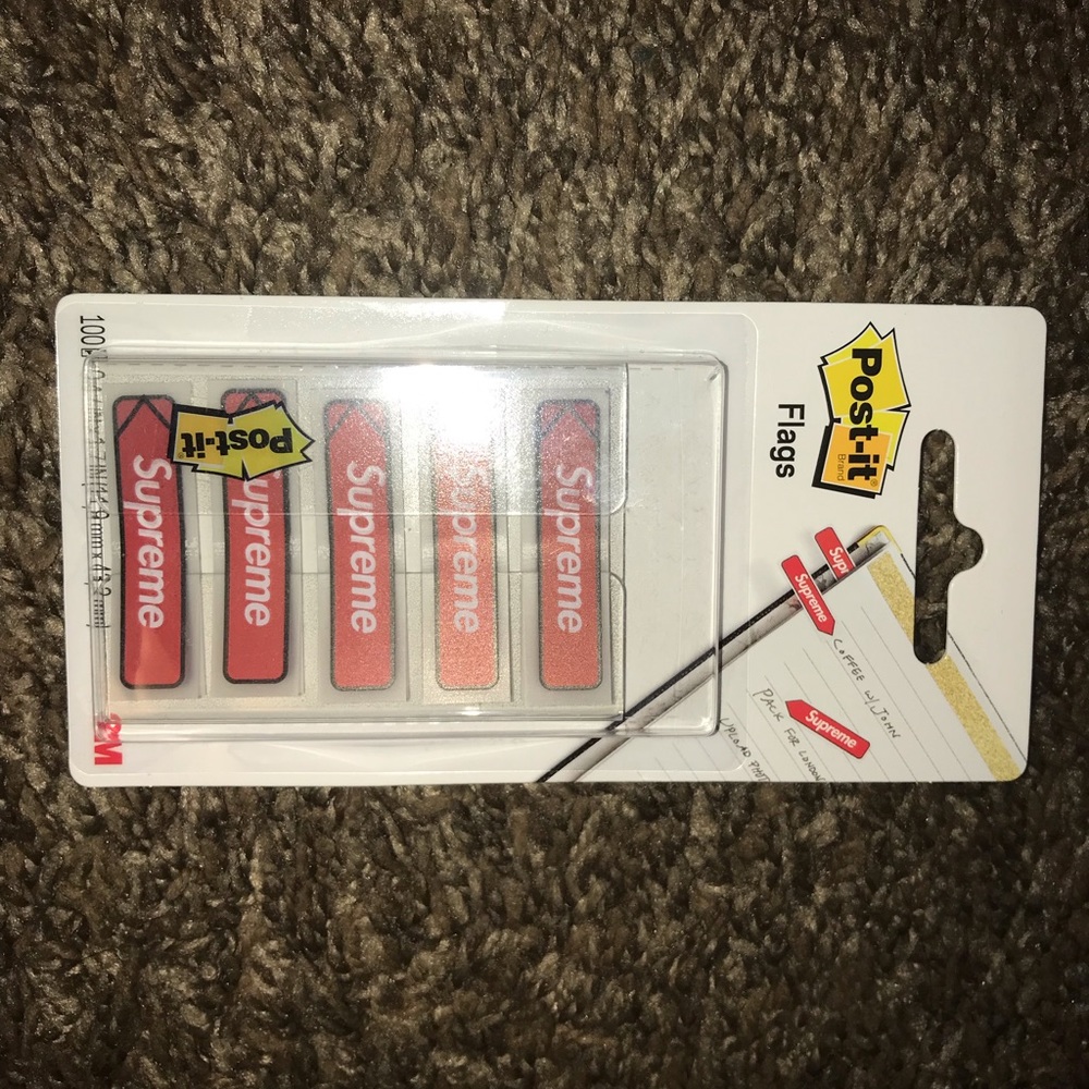 Two stickers and post it stickers all from supreme